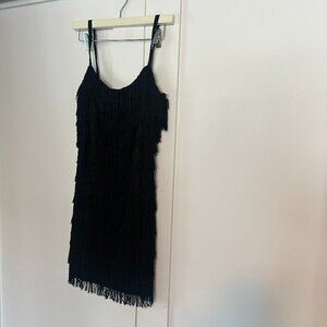 1920's Flapper, Fringe Dress -- black, size 4